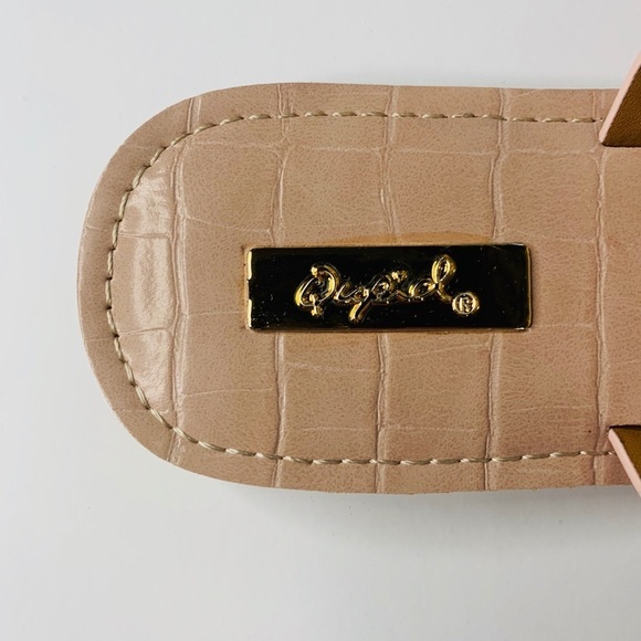 Women Qupid Double Band  Stripped Slip On Black Nude Flat NEW Sandals Size 10 - Picture 5 of 7